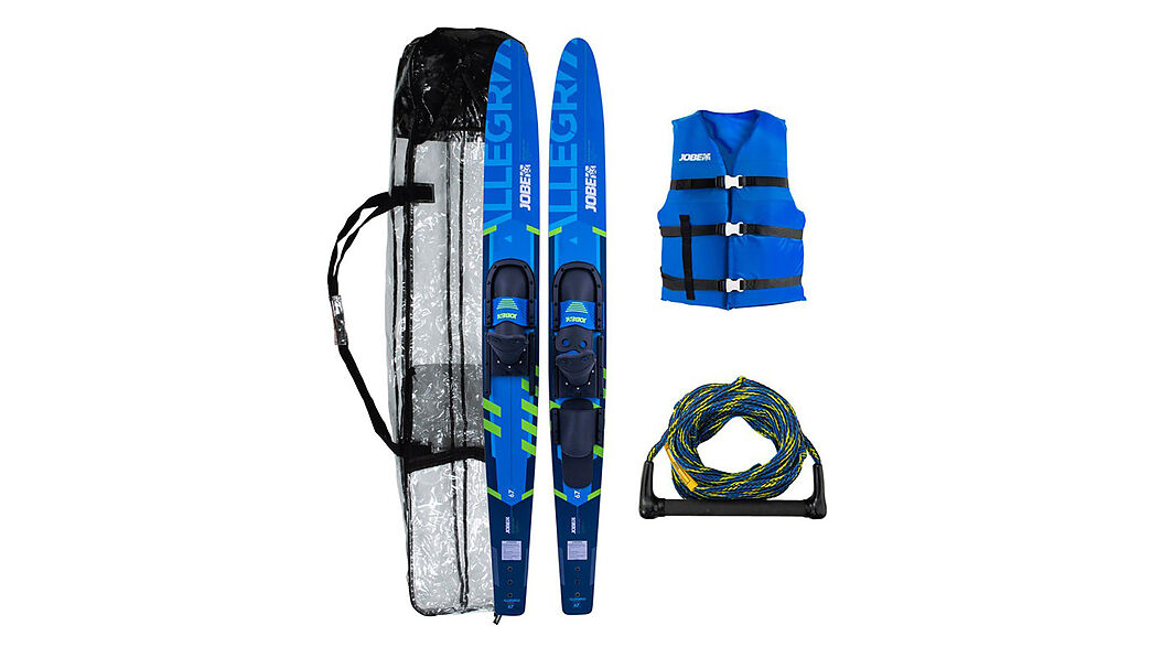 Full Gas Motor - Pack d'esquí nàutic, funda, cap i armilla JOBE Allegre 67" Combo Skis Blue Package